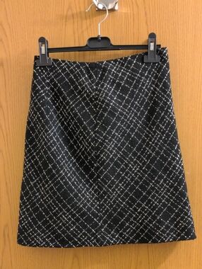 RW&CO. Black A-Line Skirt with White Grid